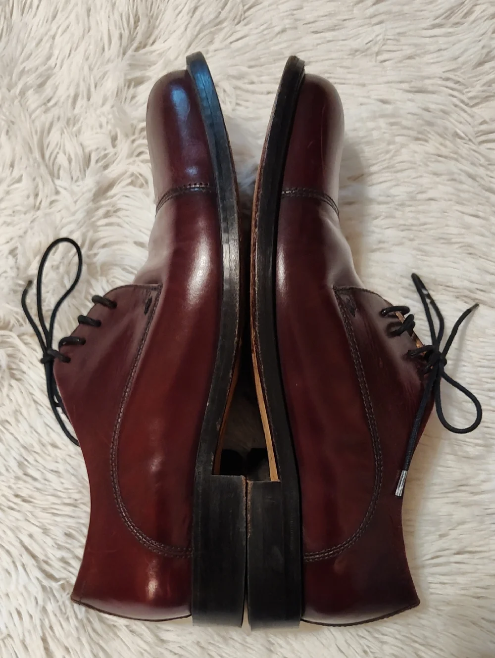 Brass Boot Mens Leather Cap Toe Oxfords Oxblood Florsheim Vero Cuoio Size 8.5